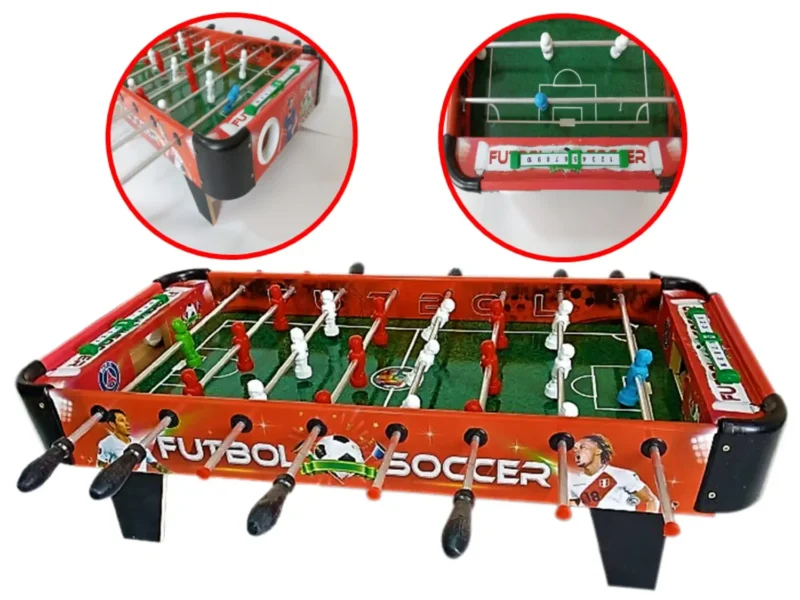 FULBITO DE MESA MANO REVERSIBLE C/ PATAS 5 Juegos En 1 Rojo - Imagen 4