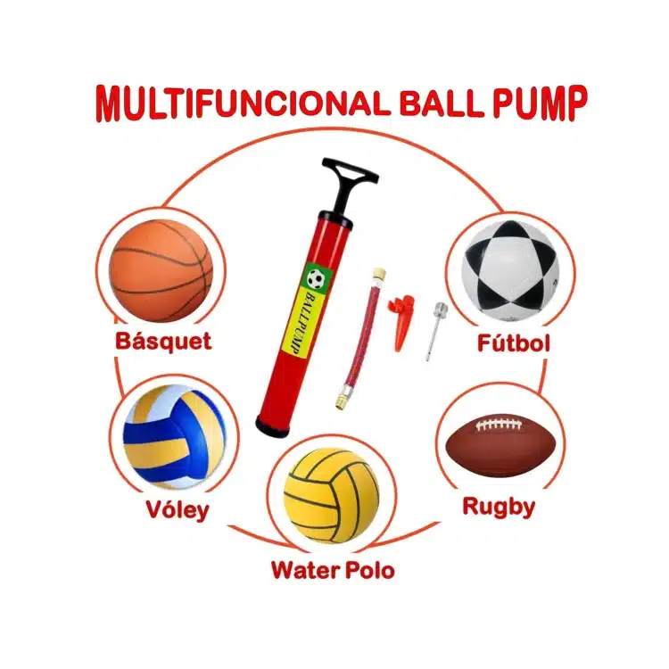 INFLADOR BOMBA DE MANO 28CM BALLPUMP - Imagen 4