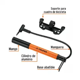 Alternative view of INFLADOR MINI BOMBA DE AIRE 60 PSI TRUPER