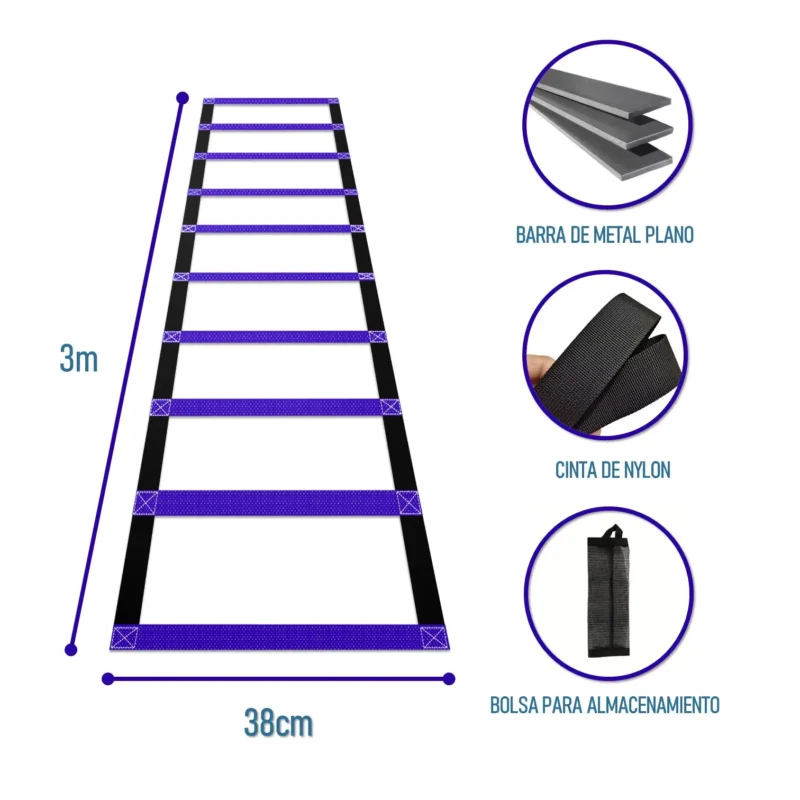 ESCALERA PARA AGILIDAD Y COORDINACIÓN CON BOLSA DE ALMACENAMIENTO - Imagen 3