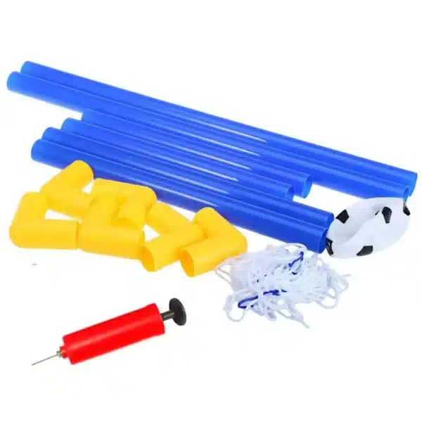 ARCO DE FÚTBOL ARMABLE RESISTENTE PARA NIÑOS CON RED + PELOTA + INFLADOR - Imagen 3