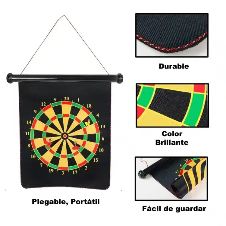 JUEGO DE TIRO AL BLANCO CON 6 DARDOS IMANTADOS - REVERSIBLE - Imagen 3