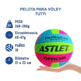 Alternative view of PELOTA PARA VÓLEY TALLA #5 TEXTURA SUAVE TUTTI ASTLET