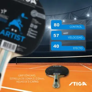 PALETA RAQUETA PARA TENIS DE MESA PING PONG 2 ESTRELLAS ARTIST STIGA  - Imagen 6