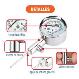 Alternative view of MEDIDOR DE AIRE TIPO RELOJ BARÓMETRO DE BALÓN CON VÁLVULA DE LIBERACIÓN DE AIRE PORTÁTIL SHOWGOL