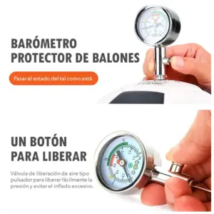 MEDIDOR DE AIRE TIPO RELOJ BARÓMETRO DE BALÓN CON VÁLVULA DE LIBERACIÓN DE AIRE PORTÁTIL SHOWGOL - Imagen 8