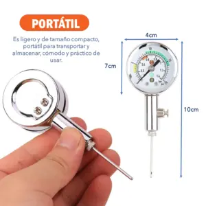 MEDIDOR DE AIRE TIPO RELOJ BARÓMETRO DE BALÓN CON VÁLVULA DE LIBERACIÓN DE AIRE PORTÁTIL SHOWGOL - Imagen 7