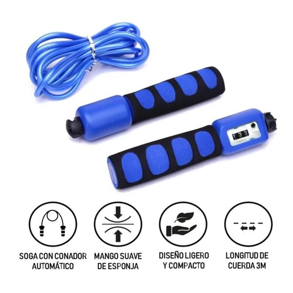 SALTA SOGA CON CONTADOR ELECTRÓNICO PARA ENTRENAMIENTO - 3 METROS - MoliarDeport.pe