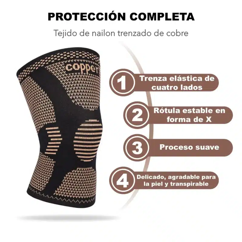 RODILLERAS DE COMPRESIÓN CON HILOS DE COBRE COPPER - Imagen 2