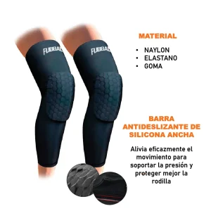RODILLERAS PARA BÁSQUET DE PROTECCIÓN MODELO PANAL LARGA FUBBALL - Imagen 3