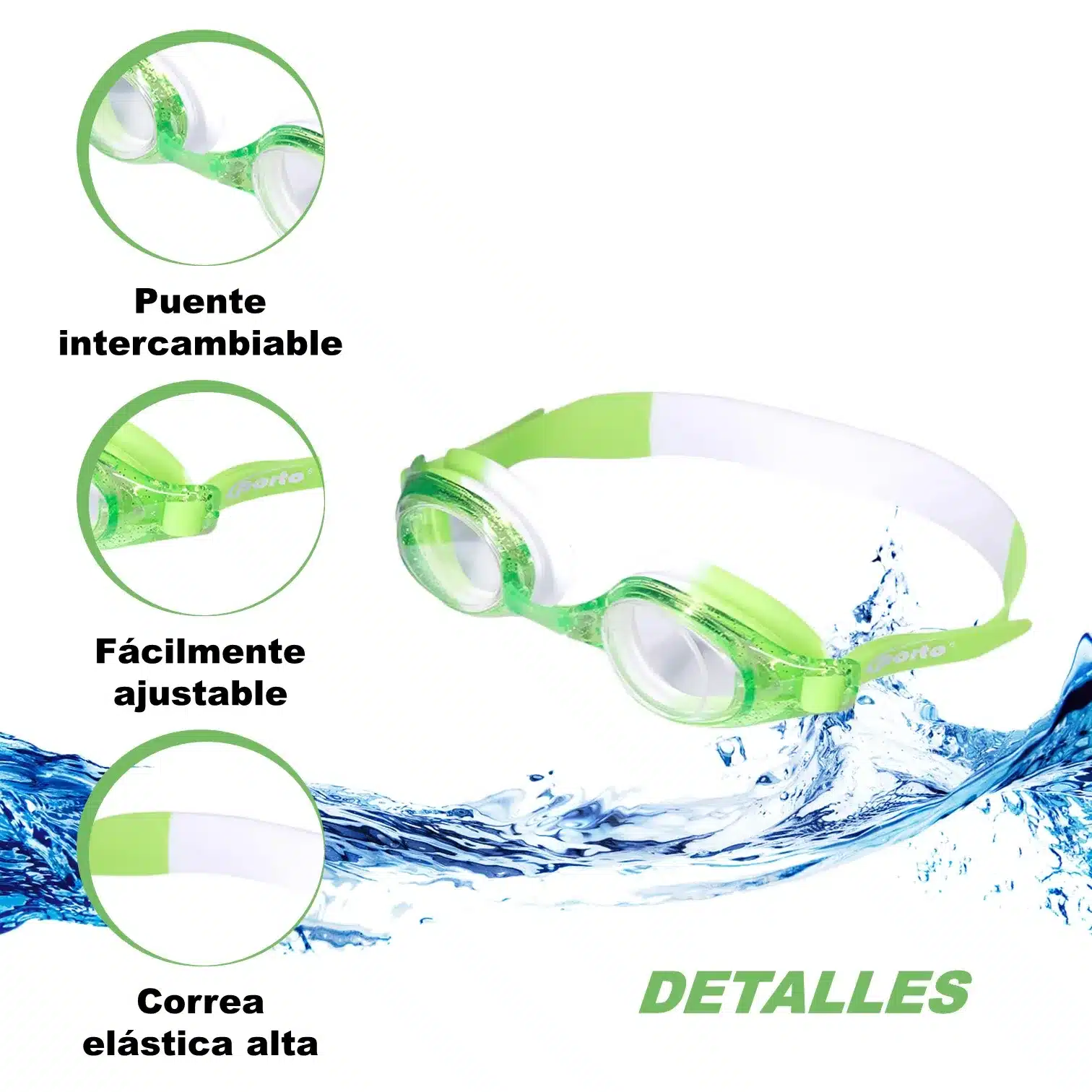 LENTES PARA NATACIÓN ANTIFOG RAINBOW PORTO JUNIOR - Imagen 2