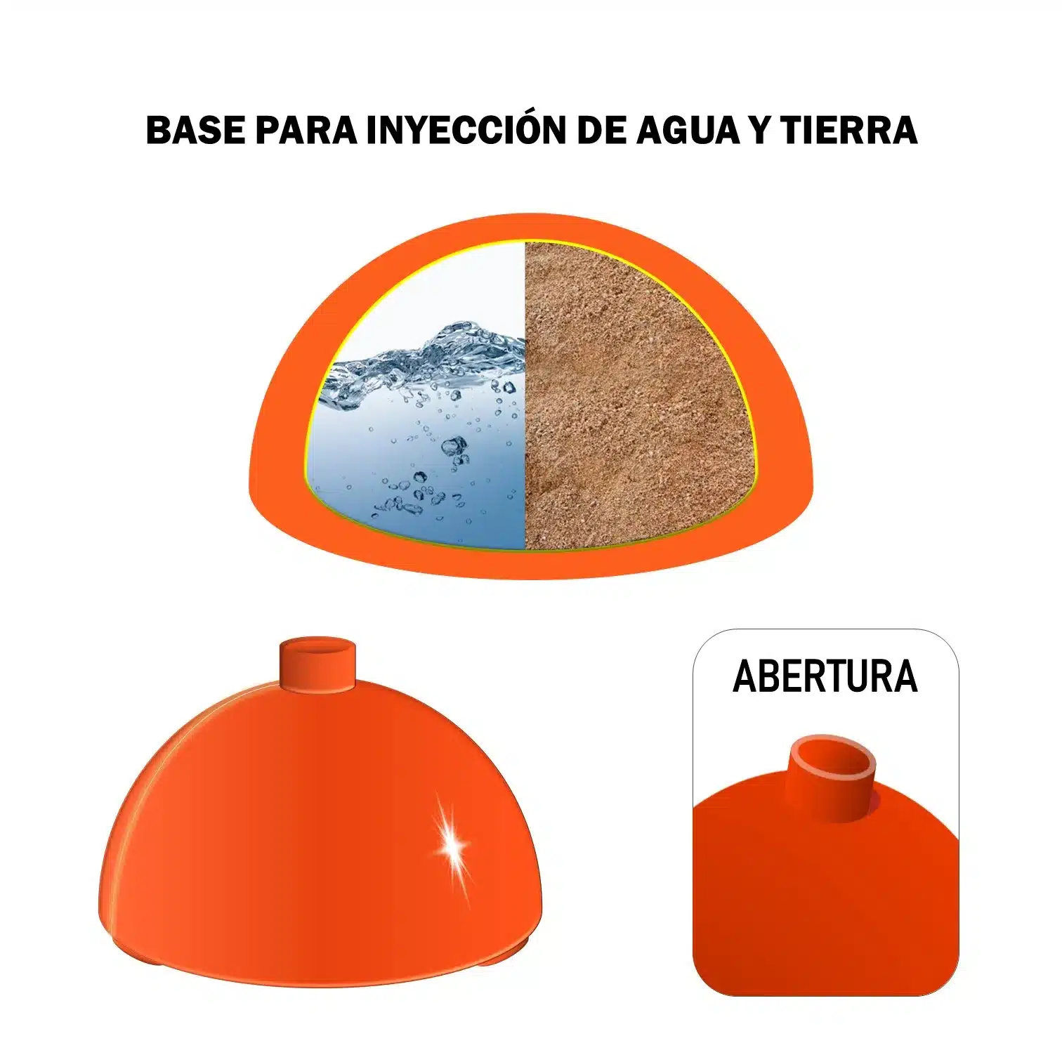PACK DE 6 BASE SOPORTE DE PVC PARA VARILLA ENTRENAMIENTO DEPORTIVO AL AIRE LIBRE - Imagen 2