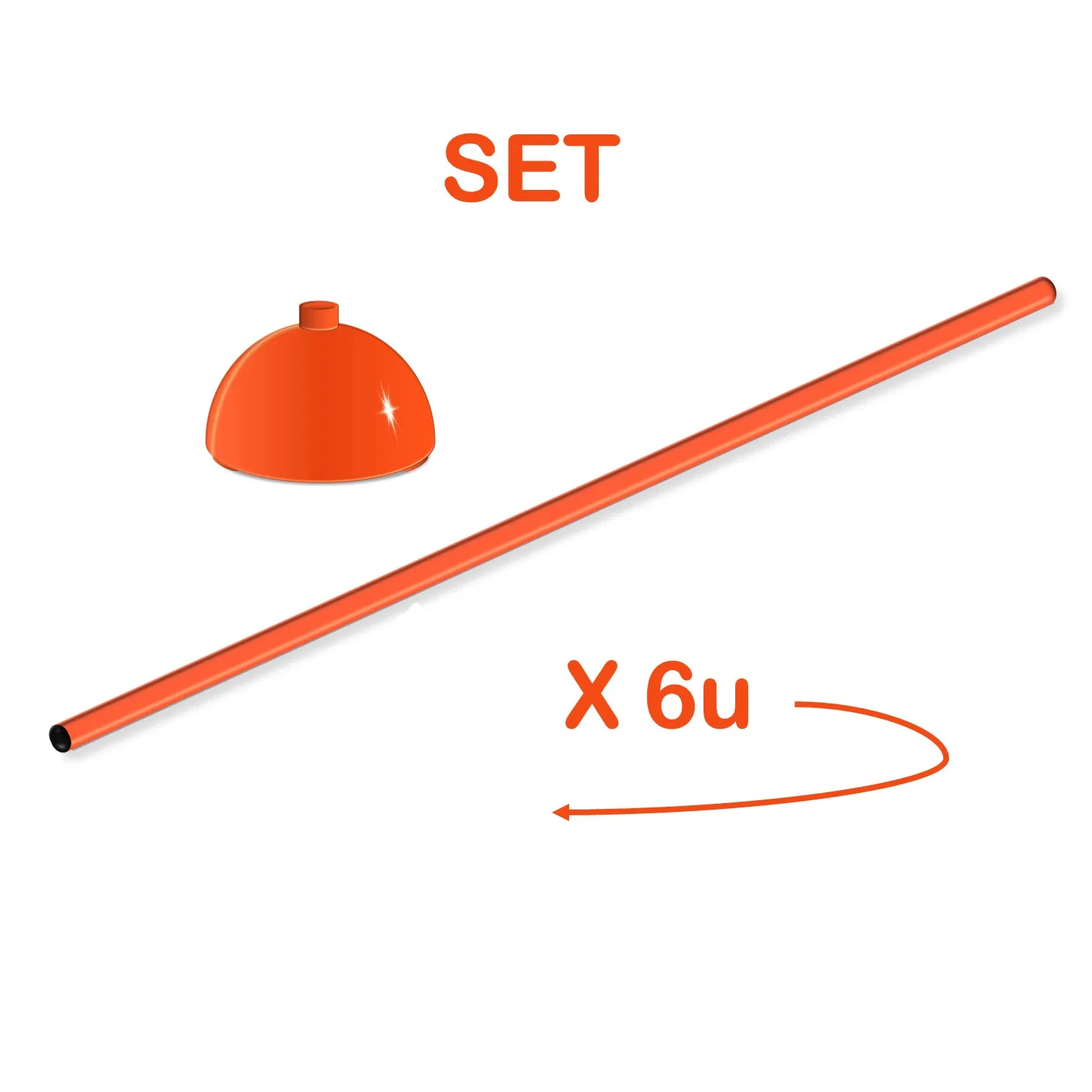 PACK DE 6 BASE SOPORTE MÁS VARILLA DE PVC ENTRENAMIENTO DEPORTIVO 1.50 METRO - Imagen 5