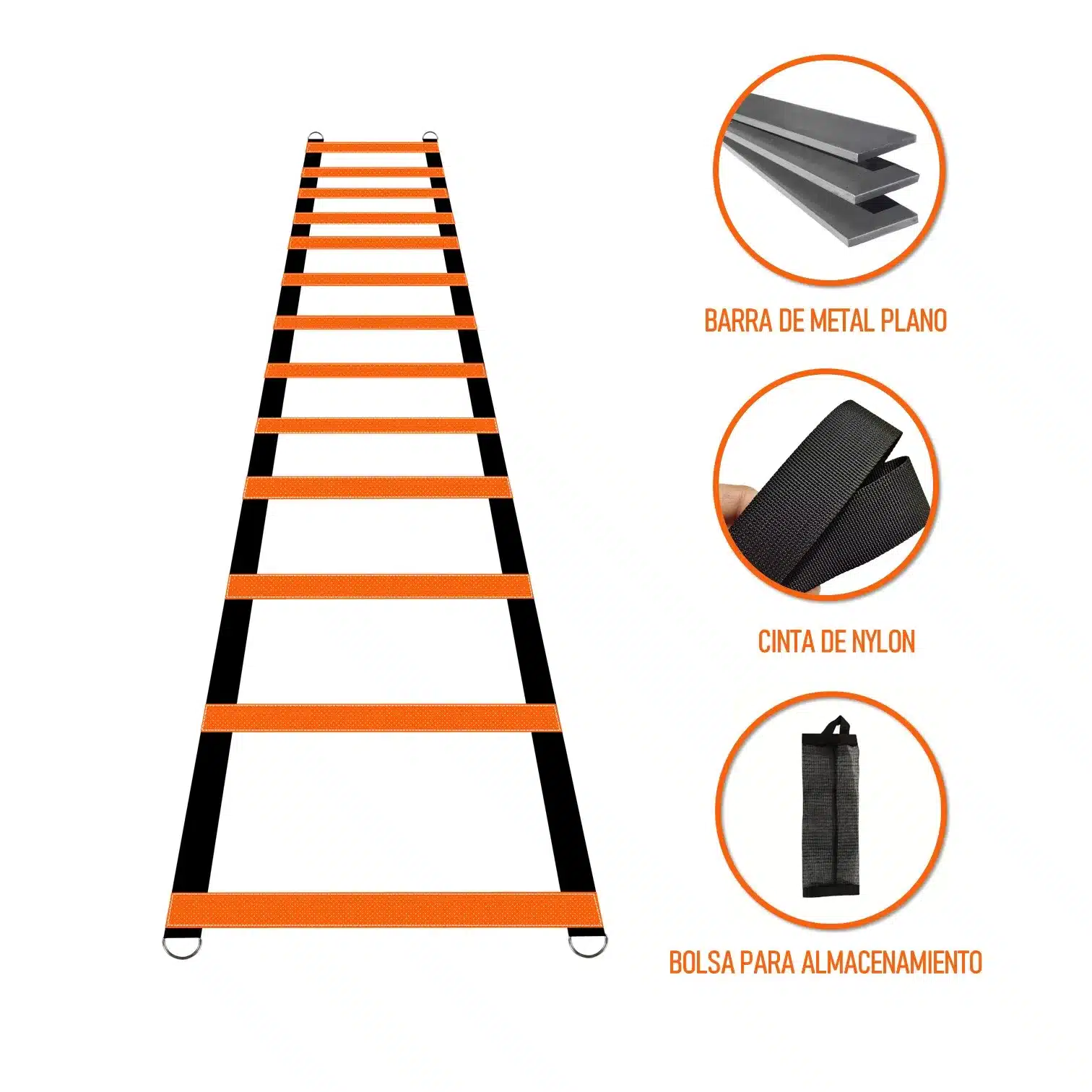 ESCALERA DE 12 PASOS PARA AGILIDAD Y COORDINACIÓN CON BOLSA DE ALMACENAMIENTO - Imagen 3