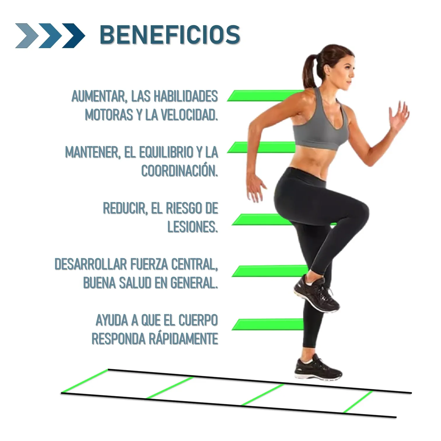 ESCALERA DE 12 PASOS PARA AGILIDAD Y COORDINACIÓN CON BOLSA DE ALMACENAMIENTO - Imagen 6