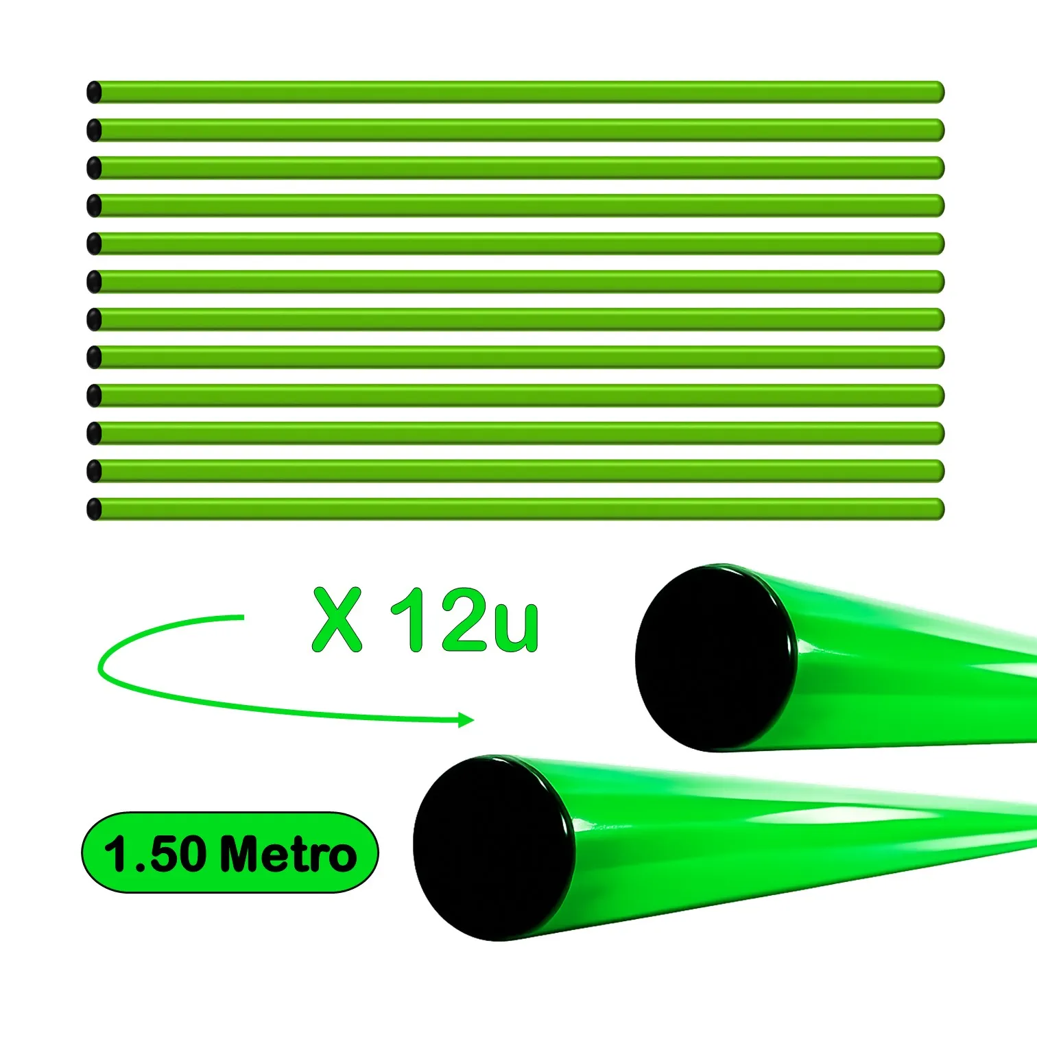 PACK DE 12 UNIDADES VARILLA DE PVC PARA ENTRENAMIENTO DE 1.50 METRO - Imagen 5