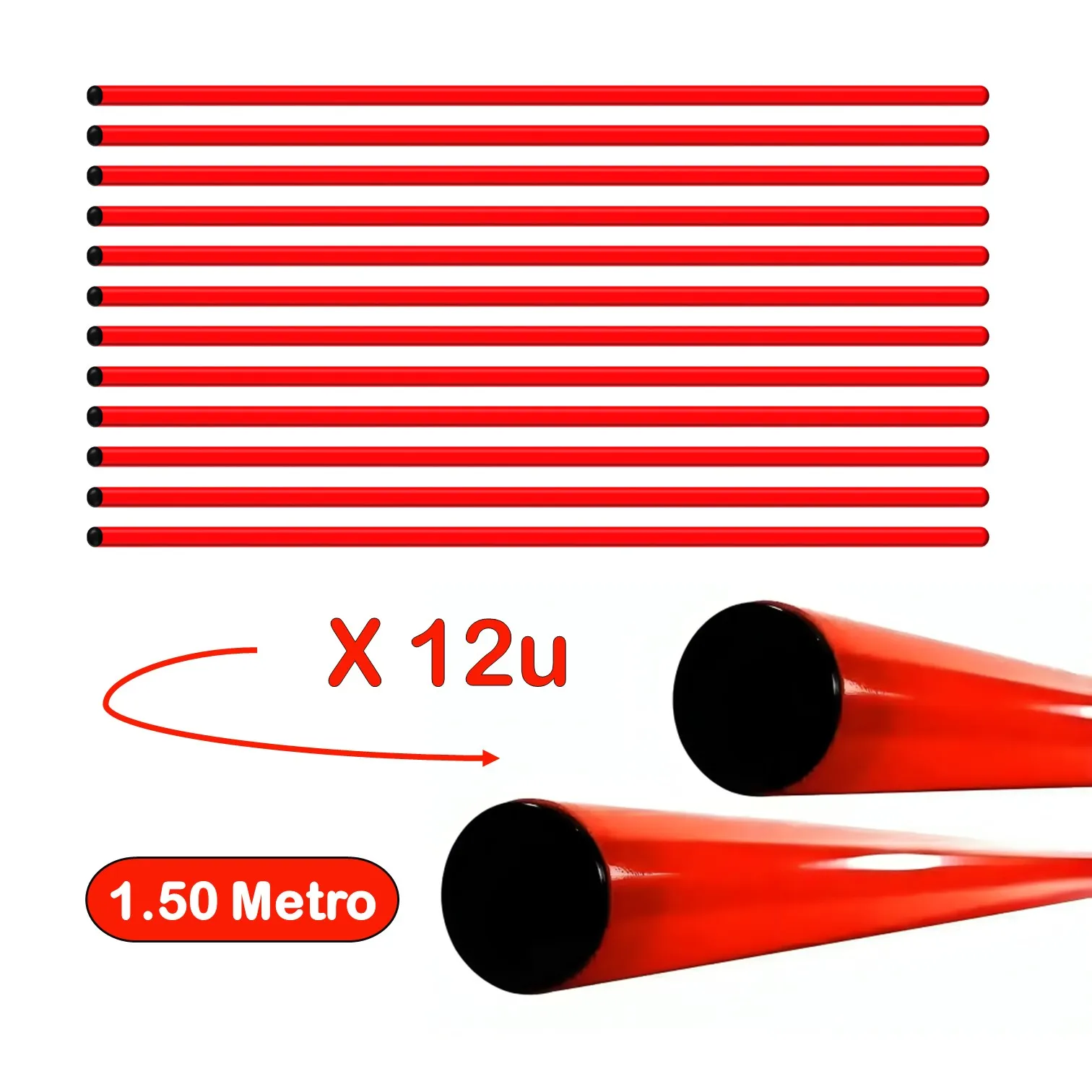 PACK DE 12 UNIDADES VARILLA DE PVC PARA ENTRENAMIENTO DE 1.50 METRO - Imagen 2