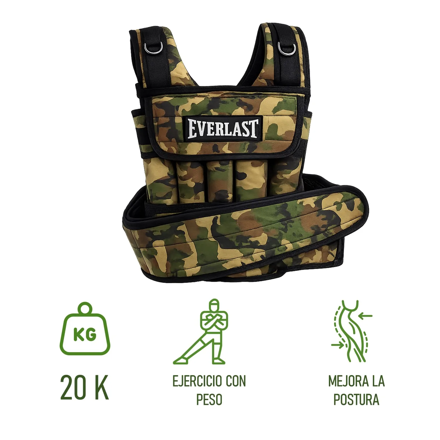 CHALECO LASTRE CON PESO 20Kg REGULABLE PARA CALISTENIA CROSSFIT GYM - Imagen 2